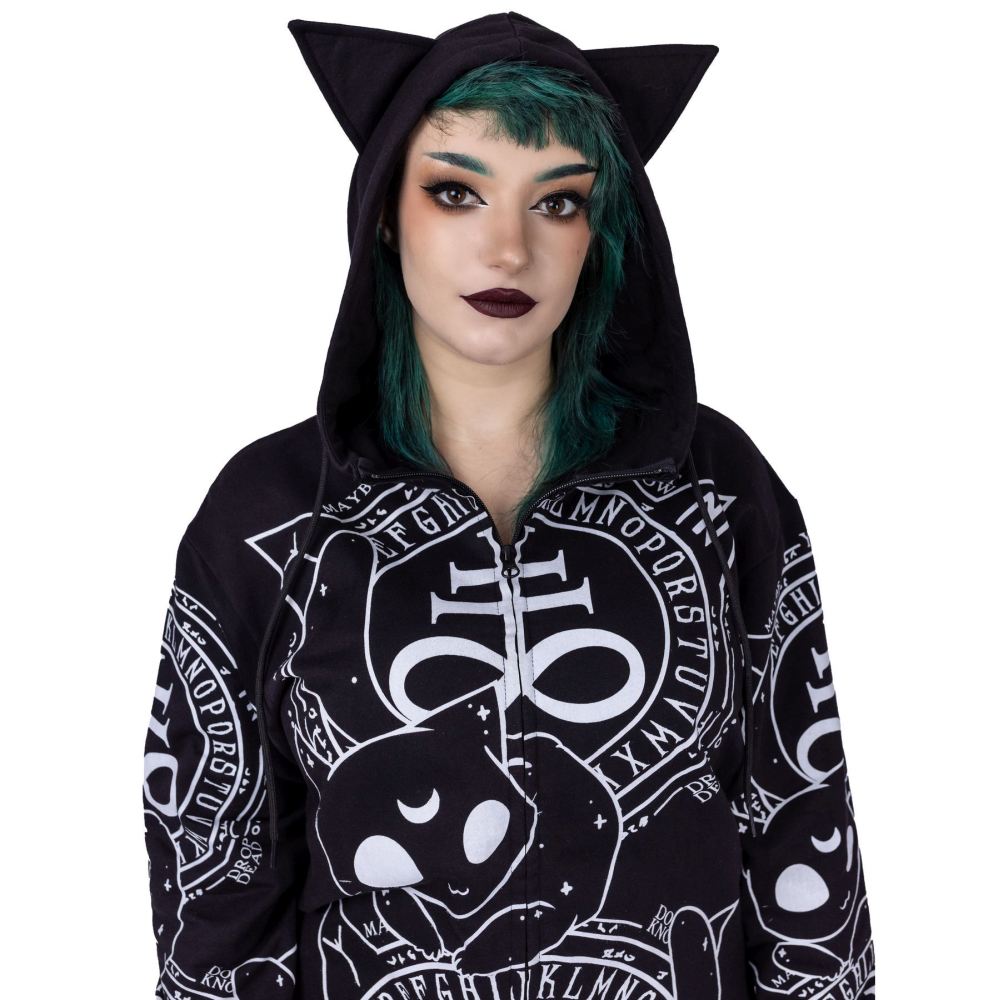 Heartless - CAT CRAFT Vest met capuchon - Zwart/Wit